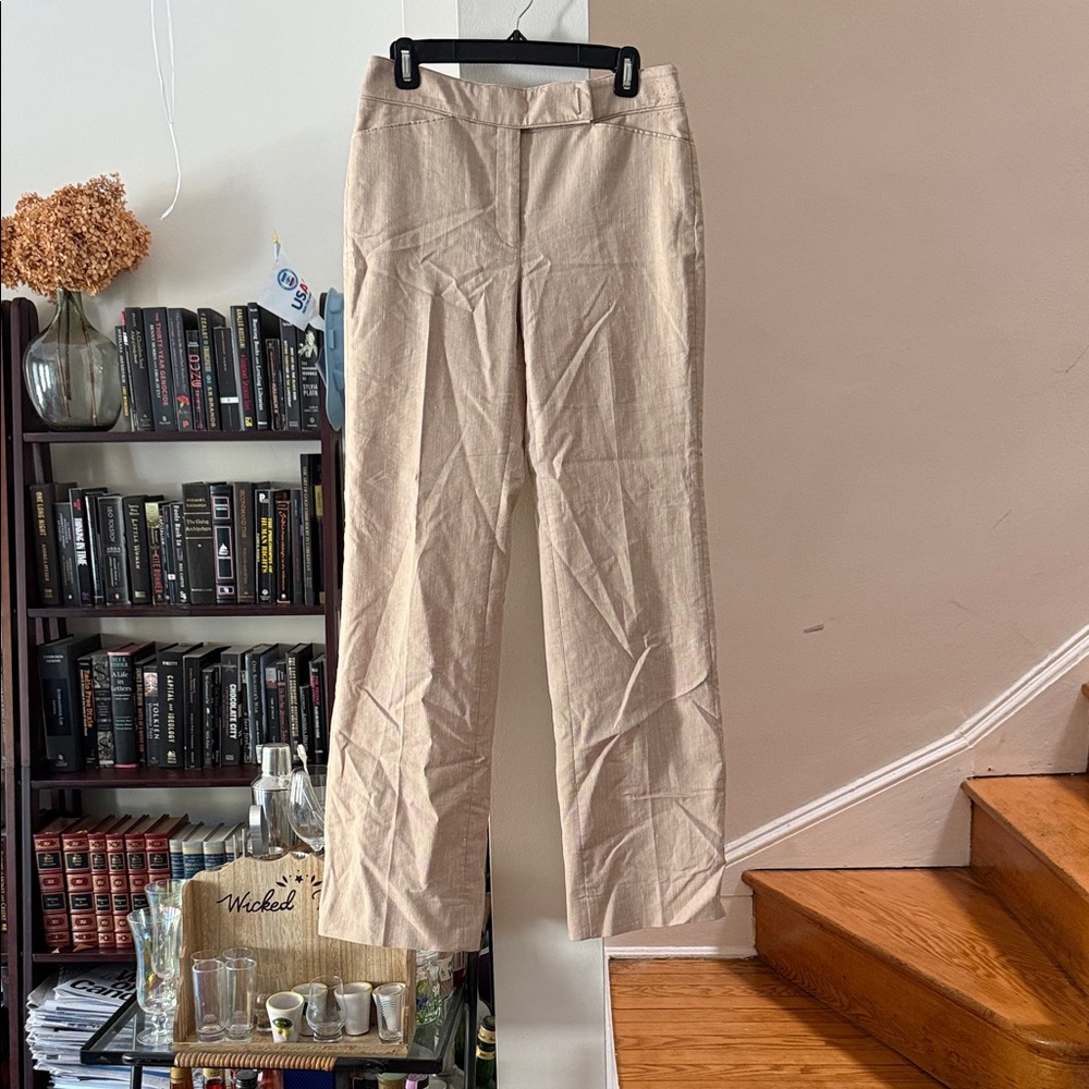 White House Black Market Beige Wide-Leg Pants